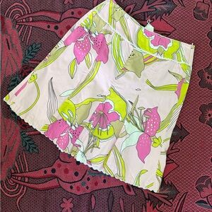 Karen Kane Pink and Green Floral Skirt